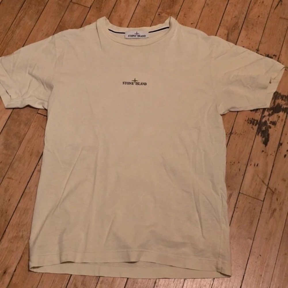 Stone Island Cream Short-Sleeve Logo T-Shirt